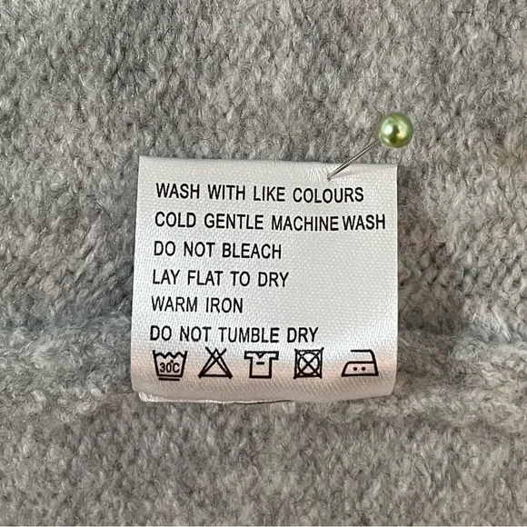 NWT Anthropologie Self Contrast Ainsley Ruffle Collar Cardigan Sweater Gray Boho - Picture 12 of 12